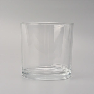 large clear transparent round candle holder