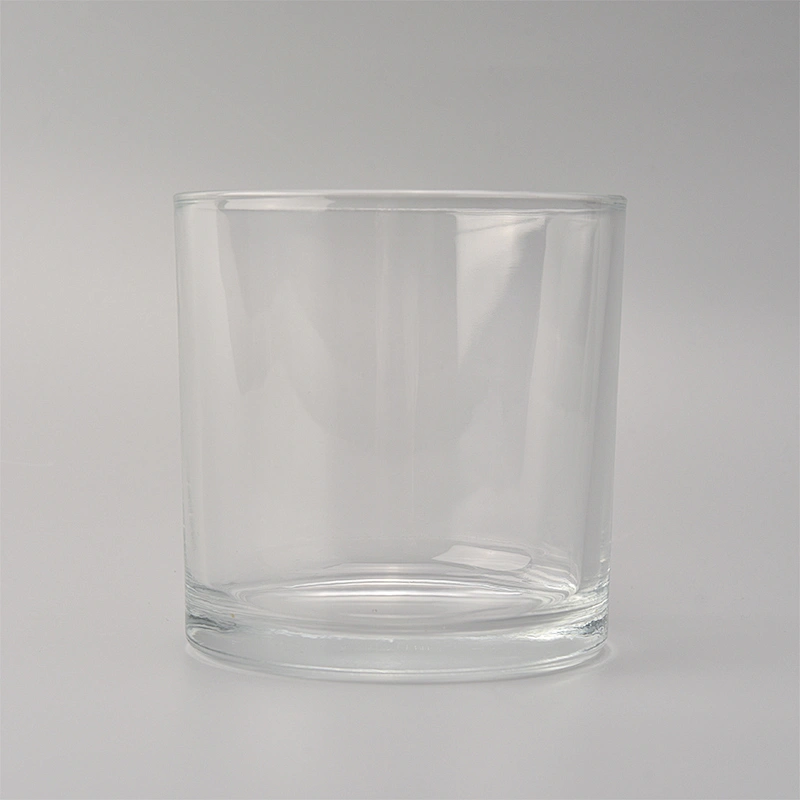 large clear transparent round candle holder