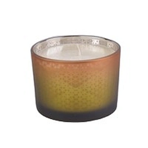 Sunny glassware luxury matte Glass candle holder with wood lid