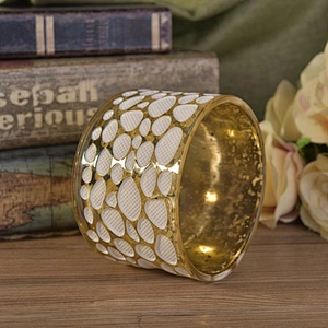 Luxury golden electroplated glass jar for candle making