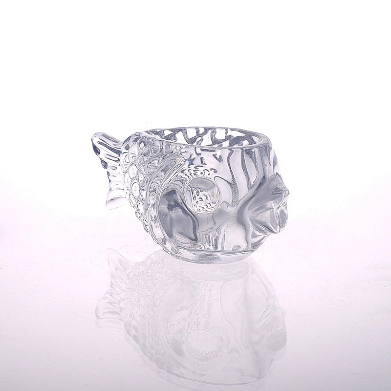 Fish Shape Glass Votive Candle Vessel Coastal Holder for Soy Wax Home Decor Wholesales