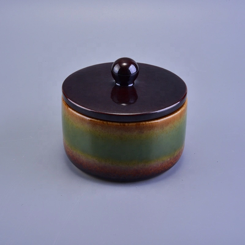 500ml Unique ceramic tealight candle holders with lid factory