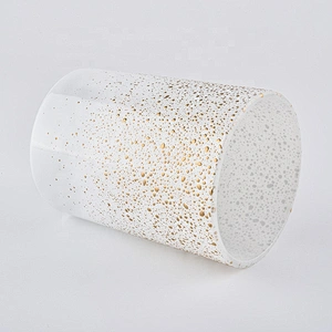8oz  glass jar Scented Soy Frosted Candle Glass Jar with Wooden Lid