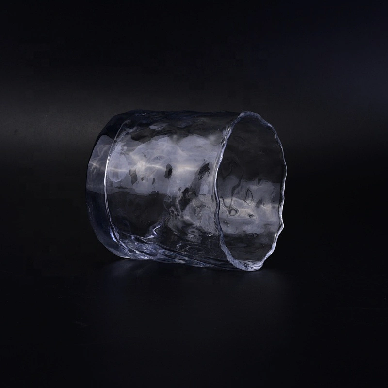 250ml Waved Top Clear Glass Candle Jars Home Decor
