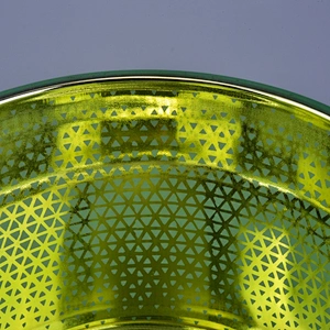 10oz Sunny green frosted Luxury glass jar candle vessel