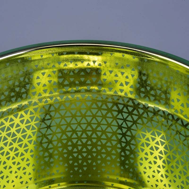 10oz Sunny green frosted Luxury glass jar candle vessel