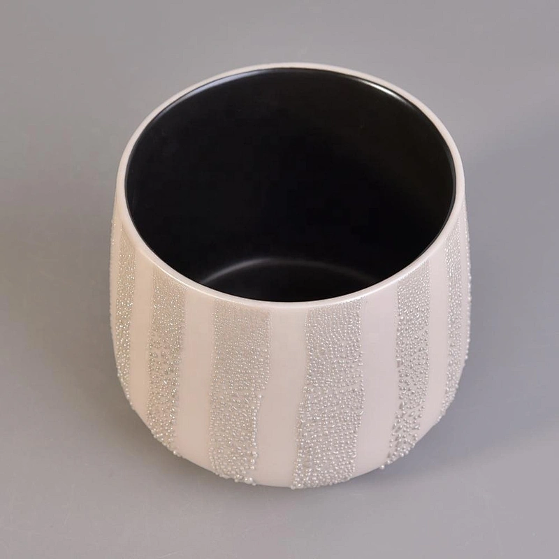 Empty hand printing glazed ceramic candle vessel tealight scented candle holders home decoration use