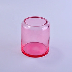 Red color glass candle jars wholesale for home decoration