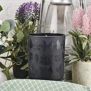 Sunny black frost glass candle holders for candle making 10oz 20oz