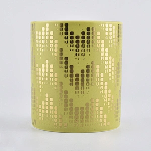 Sunny design Luxury custom gold ceramic candle holder containers 10oz