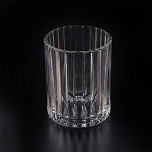 Clear Glass Candle cup stripe candle tumblers home Decor