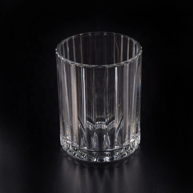 Clear Glass Candle cup stripe candle tumblers home Decor