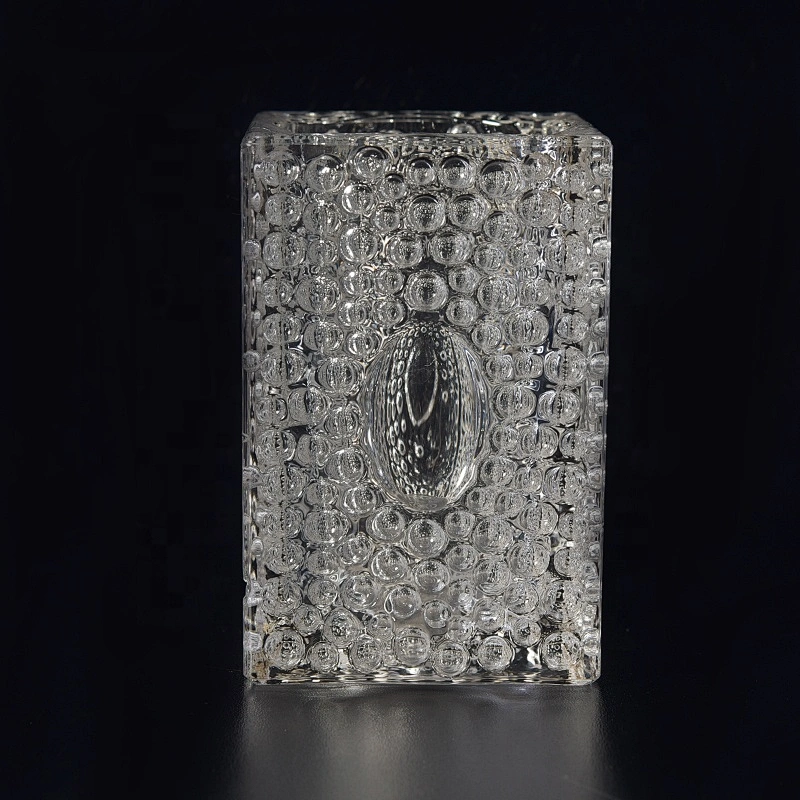 Customized Glass Candle container square candle tin home Decor supplier
