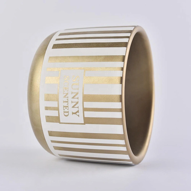 Sunny scented decorative gold ceramic candle holders