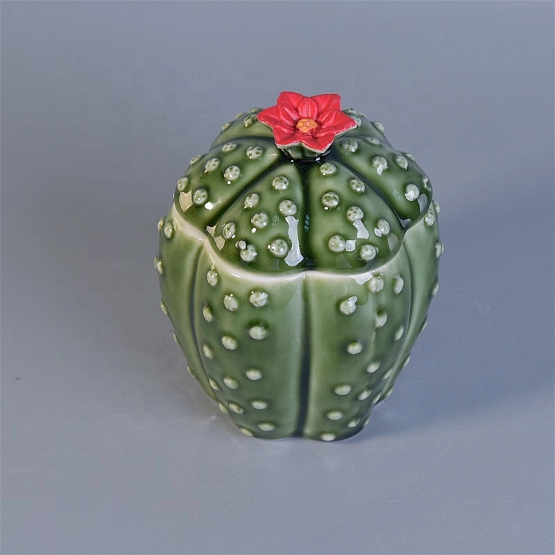 Luxury ceramic votive candle jar with cover