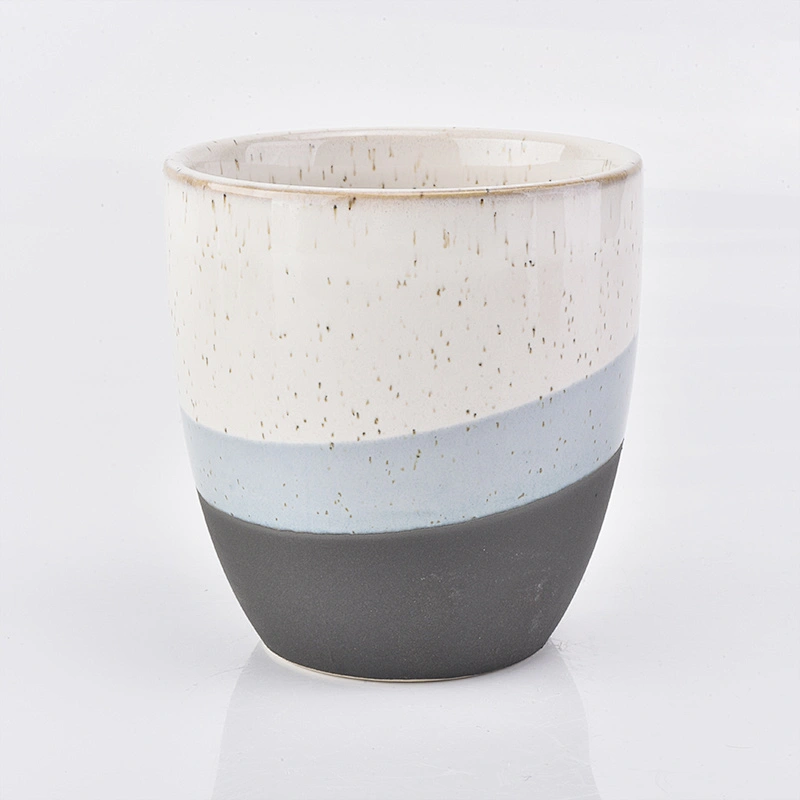 Three-color ceramic candle vessel custom home decor