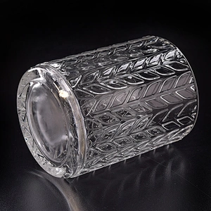 Clear leaf glass candle holder custom in bulk