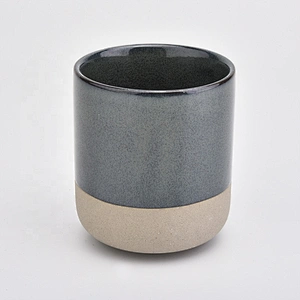Matte cylinder ceramic candle jars tea light candle tin home decor supply