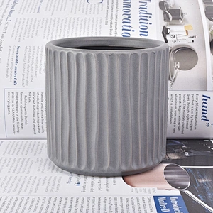 Cylinder ceramic candle container striped candle holders home decor
