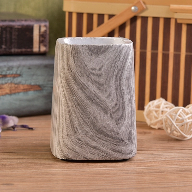 Customized concrete candle container water transfer printing home decor
