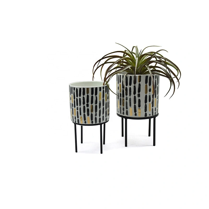 Black Lines Ceramic Vases and Pots for Flower Home Decoration Wholesales