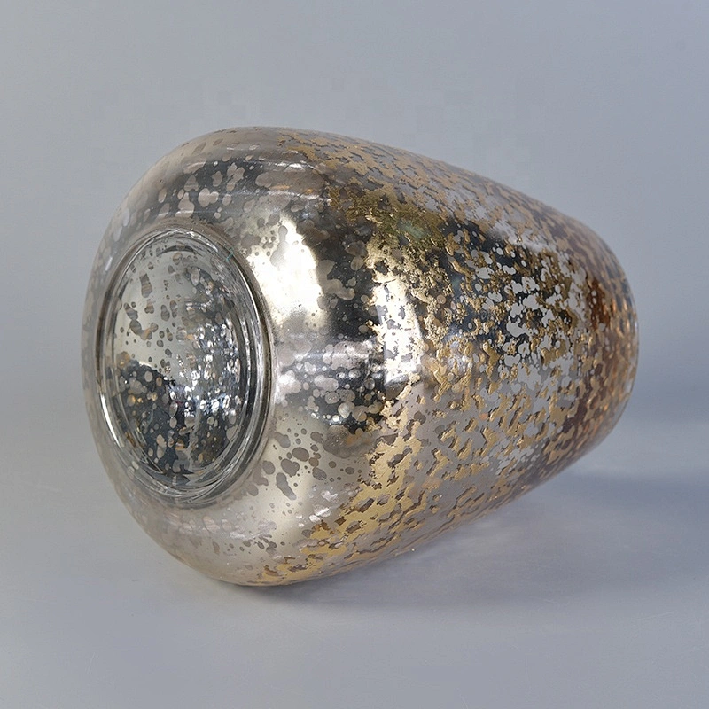 Customized Electroplating iridescent jars for candle scented glass candles vessel home decoration