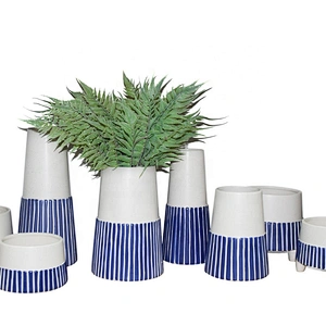 Stripes Ceramic Vases and Pots Home Decoration Wholesales