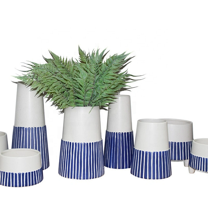 Stripes Ceramic Vases and Pots Home Decoration Wholesales