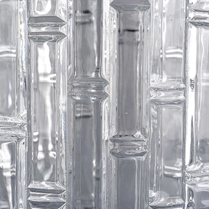 Clear glass candle holder, textured glass candle vessels