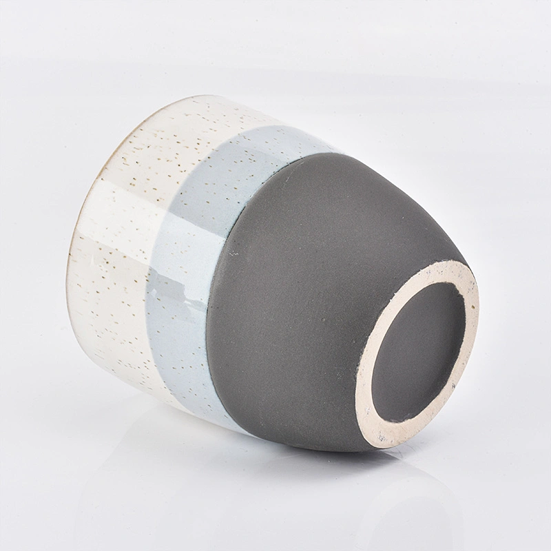 Three-color ceramic candle vessel custom home decor
