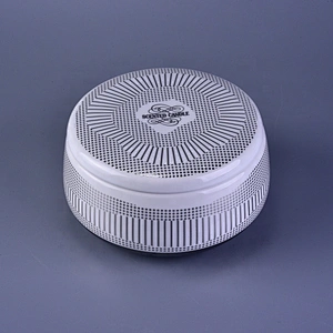 Sunny glassware custom logo silver tealight ceramic candle jar with lid