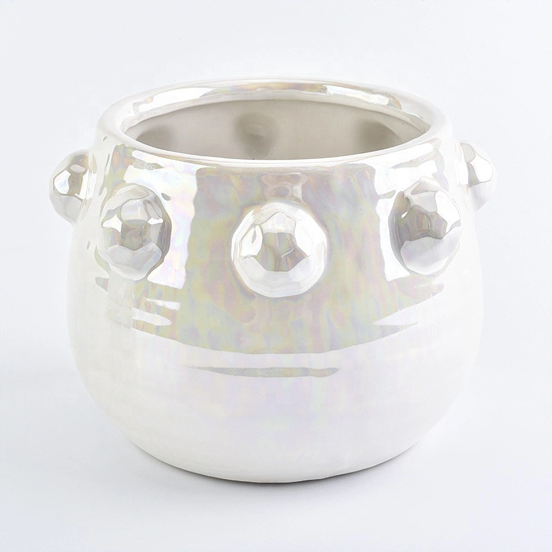 Church white glazed customized ceramic candle vessels votive scented candle holders wedding decorative use