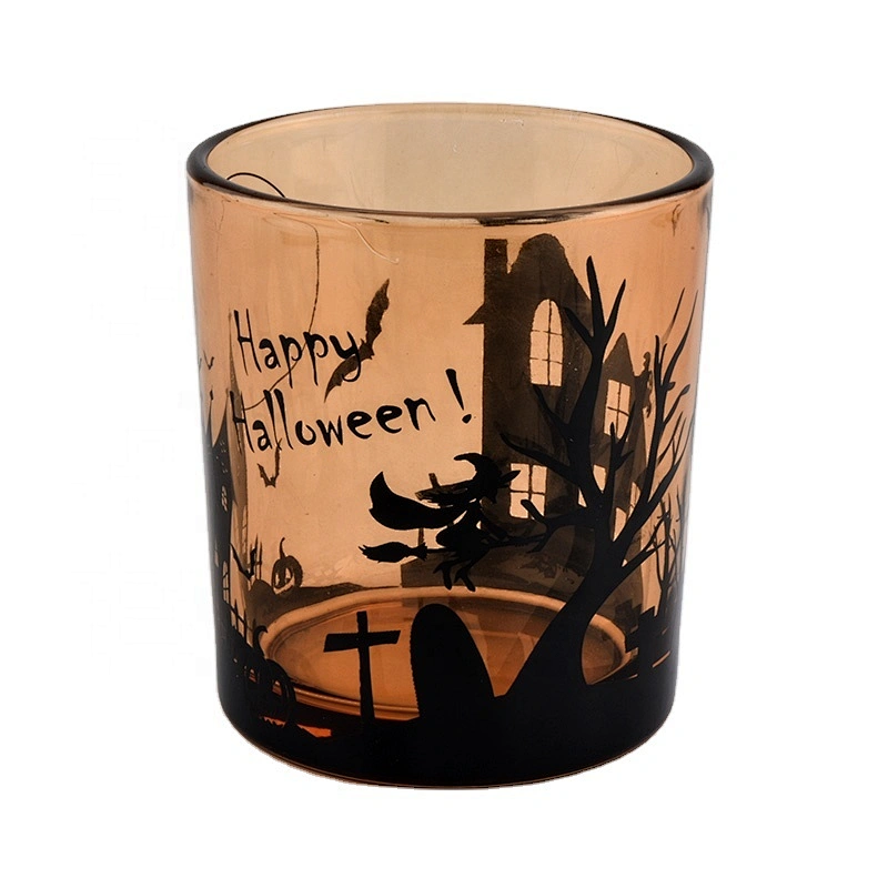 amber transparent cylinder glass candle vessels