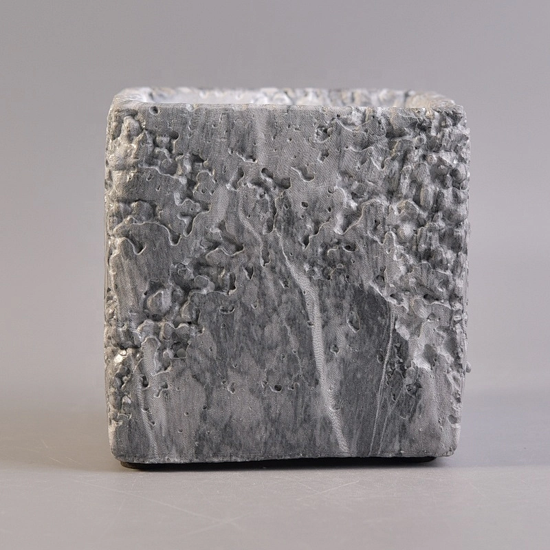 Custom concrete candle holder square candle jar wholesales