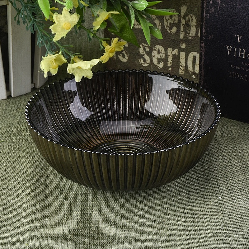 Black embossed candle bowl scented glass candle vessel supplier