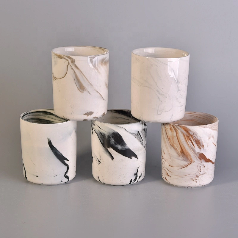 400ml Vintage mable ceramic candle holder suppliers