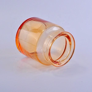 Transparent orange glass candle jars home decoration wholesale