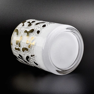straight glass candle jars with white sprayed inside