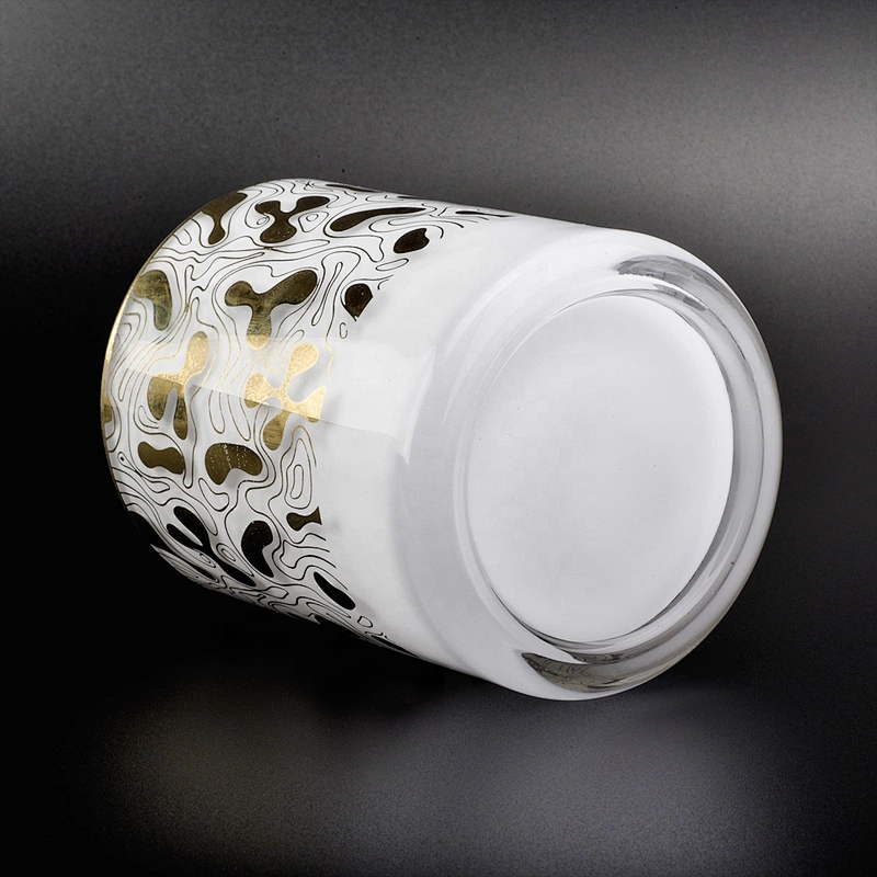 straight glass candle jars with white sprayed inside