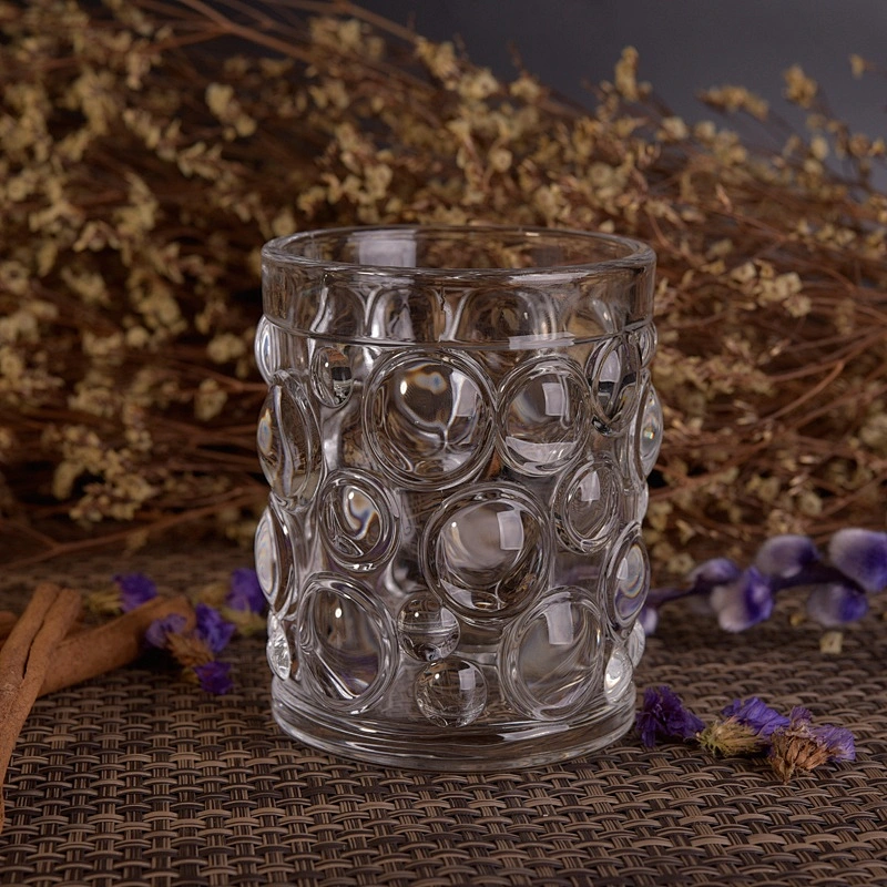 300ml Transparent customized candle jar glass candle holder in bulk