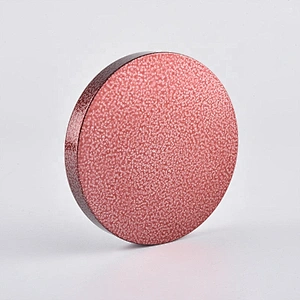 Bulk round pink Custom logo metal cover for candle jars