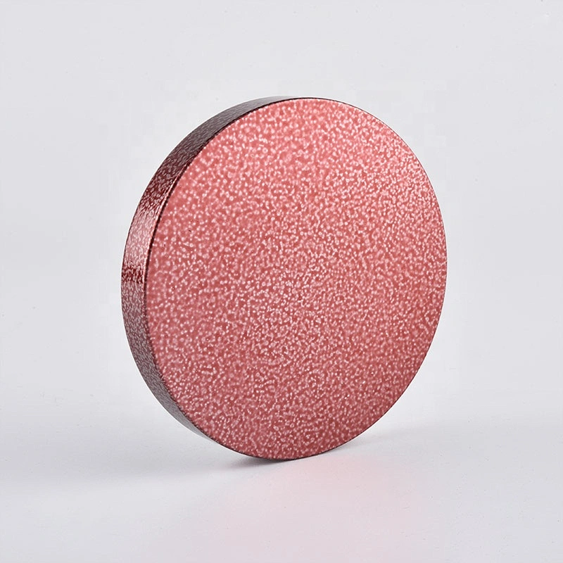 Bulk round pink Custom logo metal cover for candle jars