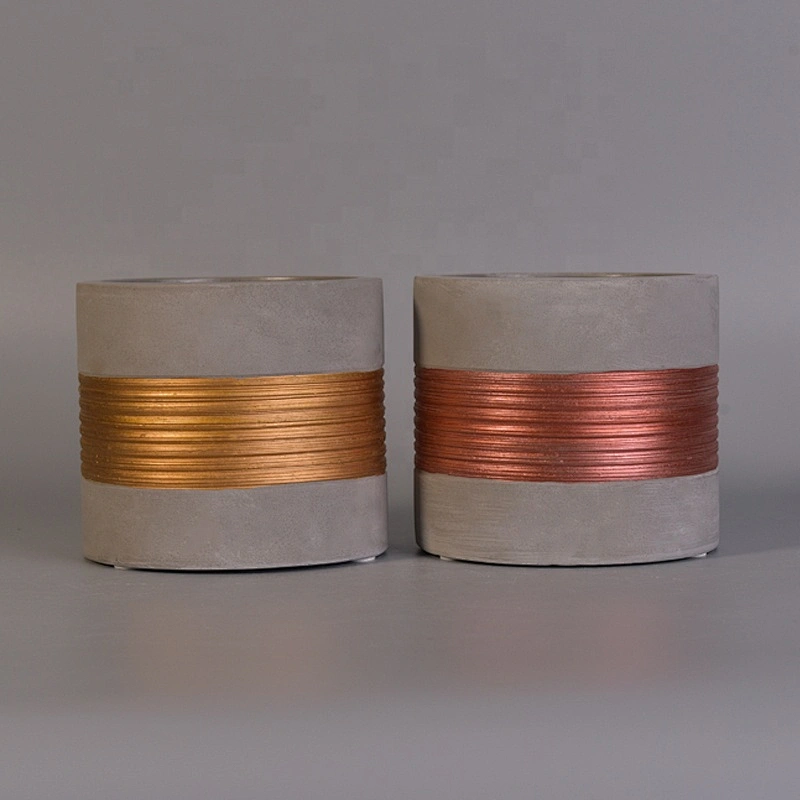 Plating concrete candle containers cylinder candle jars in bulk