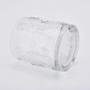 3oz votive star pattern glass candle jars