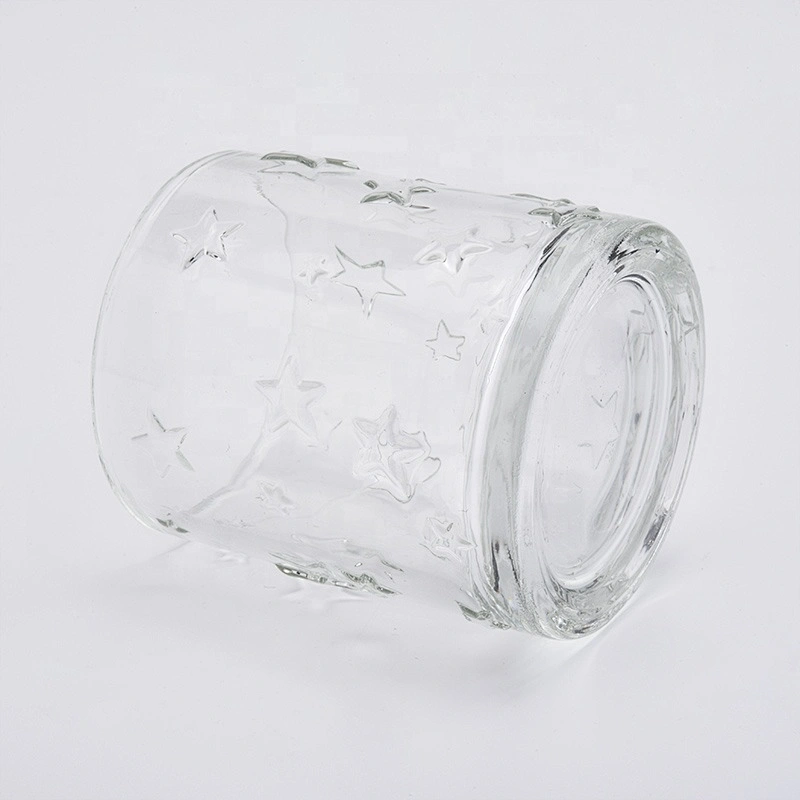 3oz votive star pattern glass candle jars
