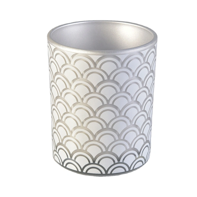 Hot selling silver custom finish cylinder candle glass holders