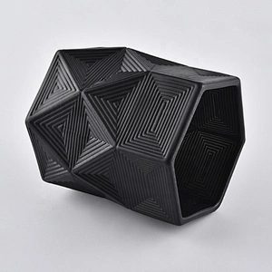 8oz 10oz 12oz Sunny black Luxury Hexagon custom glass candle jar