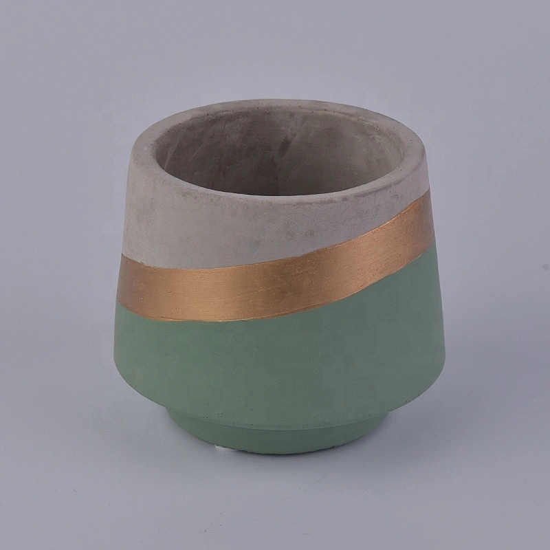 400ml Green round concrete candle holders handmade candle container wedding decoration