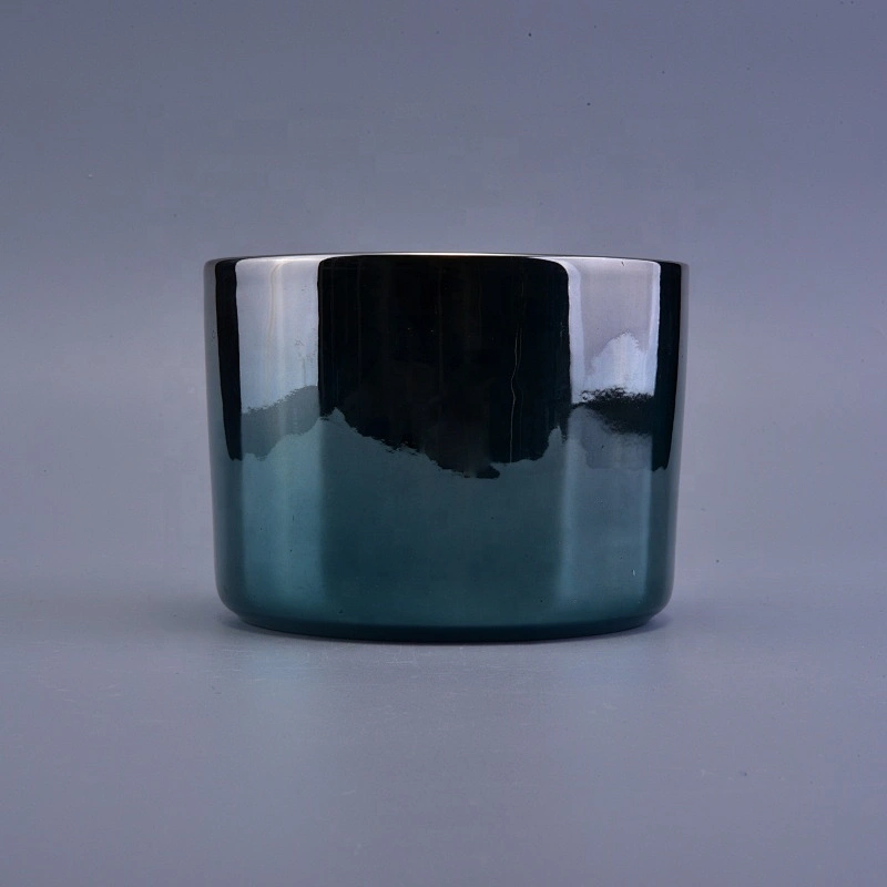 Plating ceramic candle iridescent jar table use