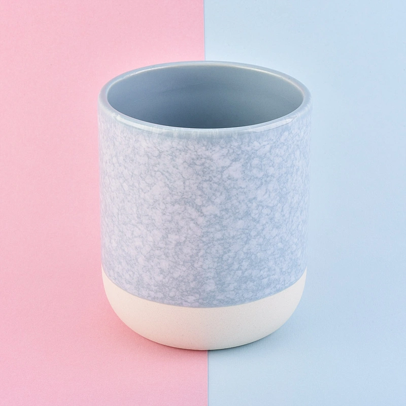 Manufacturer Sunny Luxury blue frosted ceramic candle vessel